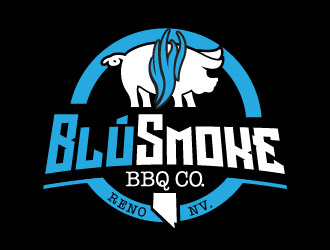 BlúSmoke BBQ Co. Logo Design