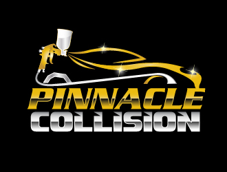 Pinnacle Collision logo design by VonDrake