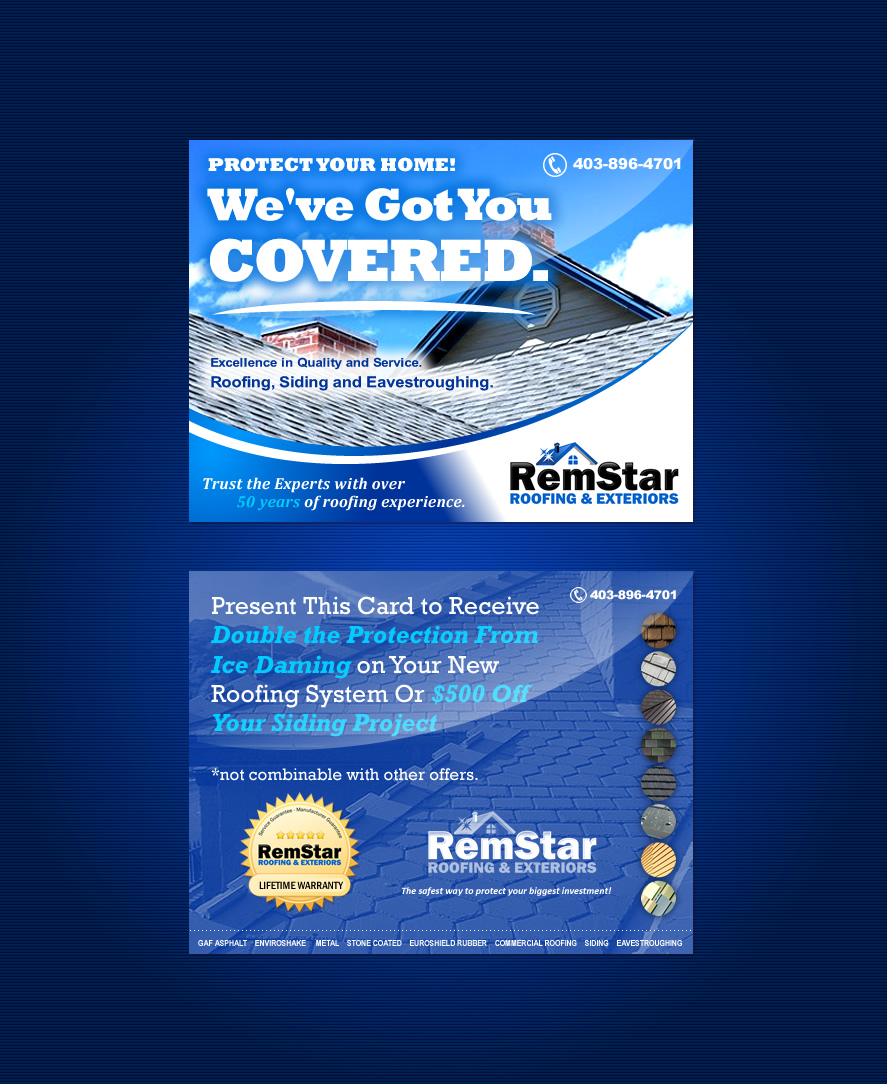 Remstar Roofing & Exteriors Spring Advertising logo design by Coolwanz