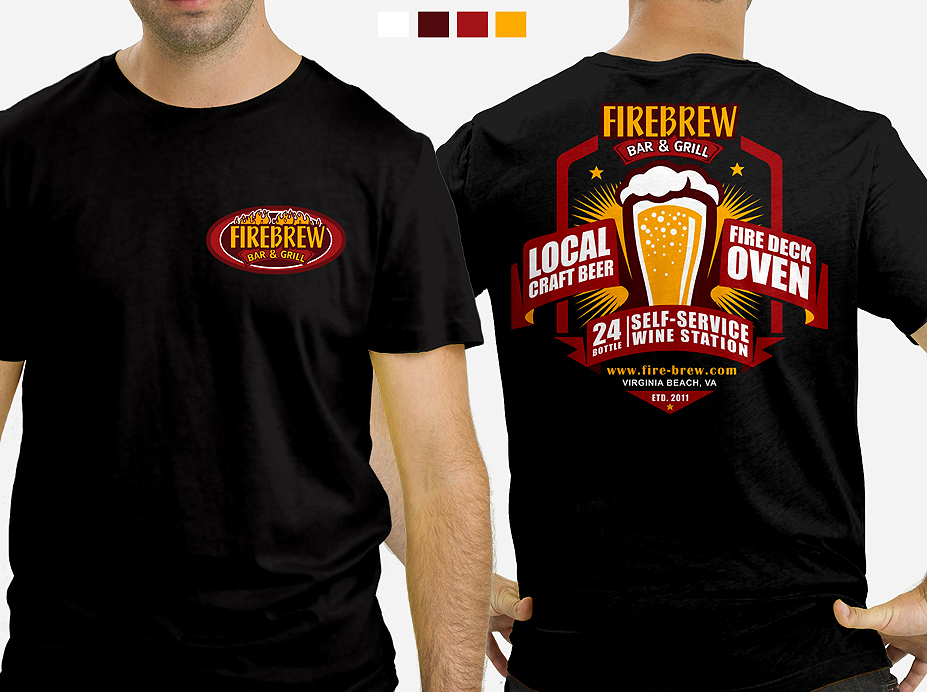 T-Shirt Design for FIREBREW Bar & Grill logo design by fontstyle