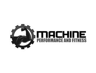 Machine performance and fitness logo design by life4dieth