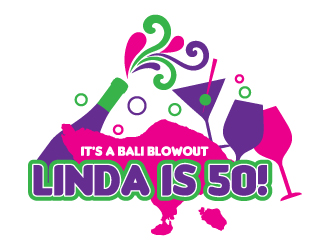 It's a Bali Blowout …….Linda is 50! logo design by jaize