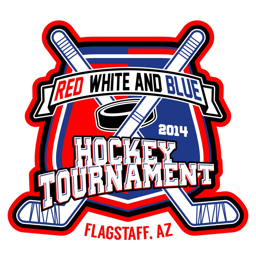 Red, White and Blue Hockey Tournament logo design by mametos