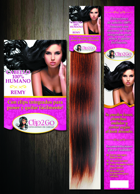 Clip2Go hair extensions logo design by aleph