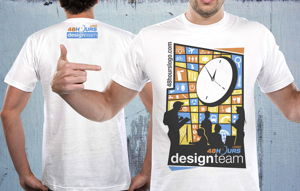 48hourslogo Community T-Shirt logo design by dondeekenz