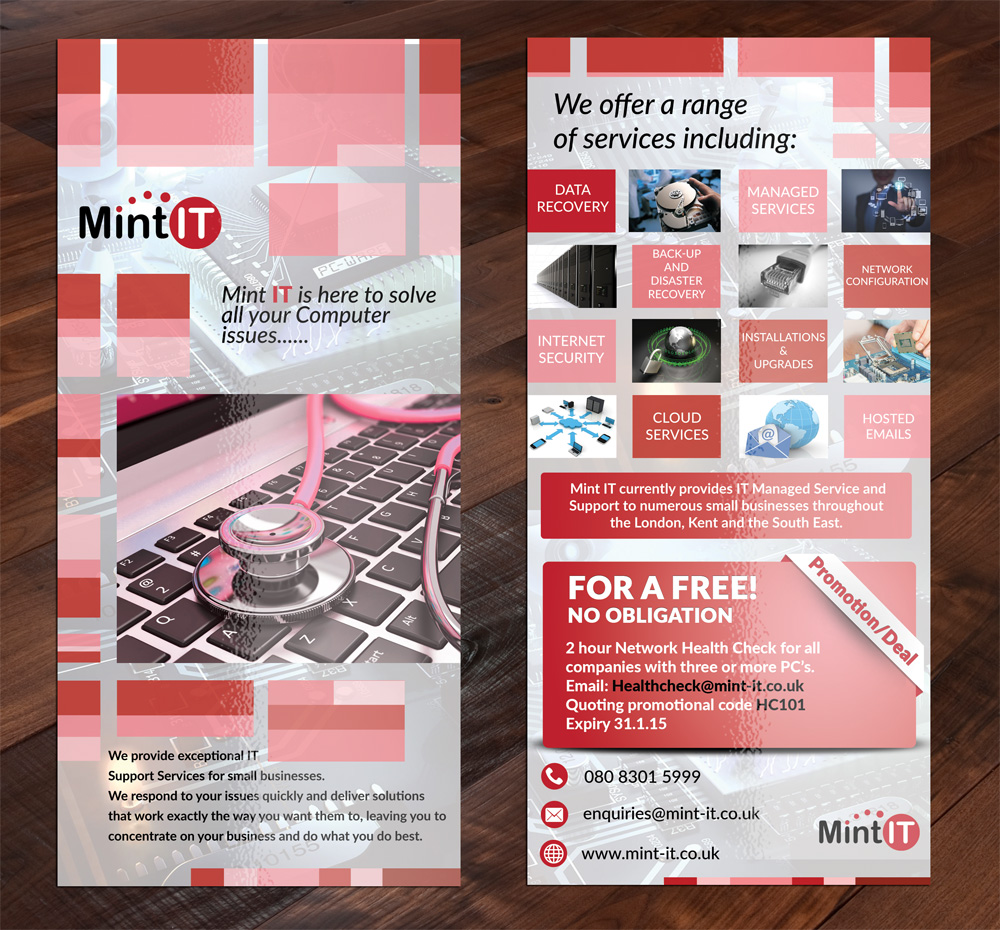 Flyer needed for Mint IT ( Postcard/Flyer Design) logo design by aamir