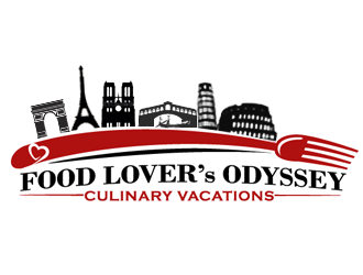 Food Lover's Odyssey Culinary Vacations logo design by wendeesigns