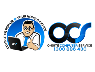 OCS - Onsite Computer Service logo design by megalogos