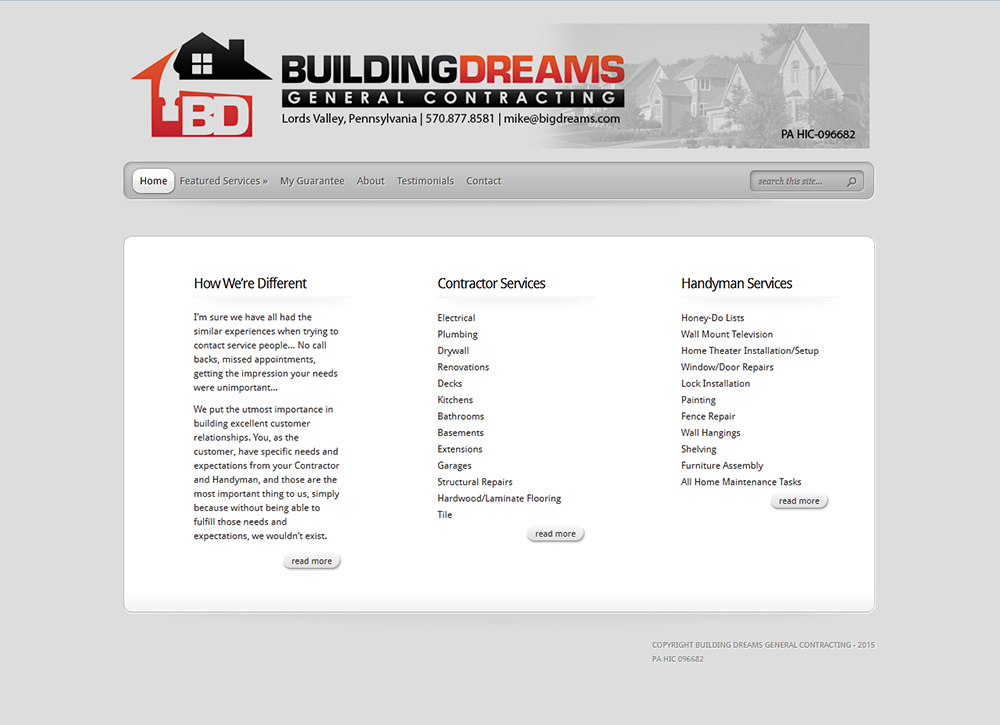 Building Dreams General Contracting Wordpress site Banner logo design by suraj_greenweb
