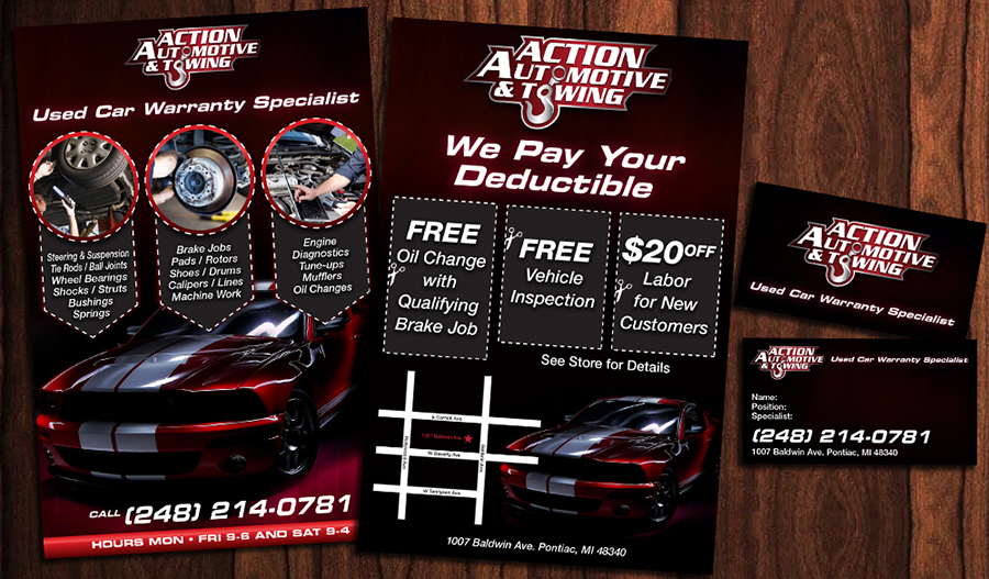 Action Automotive & Towing Logo Design