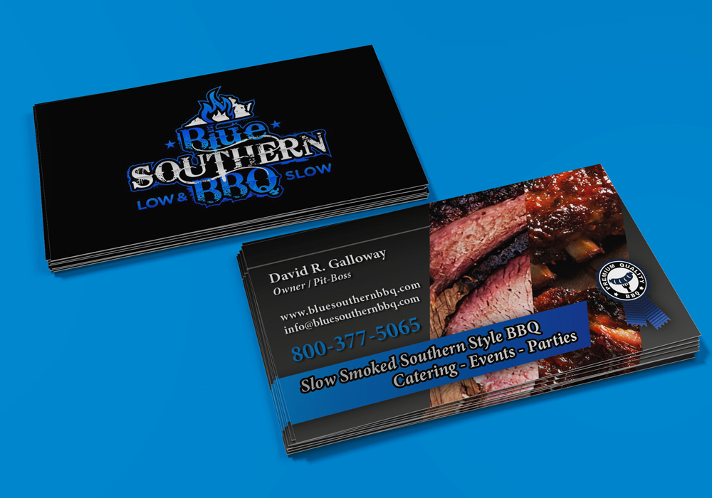 Blue Southern BBQ logo design by design69