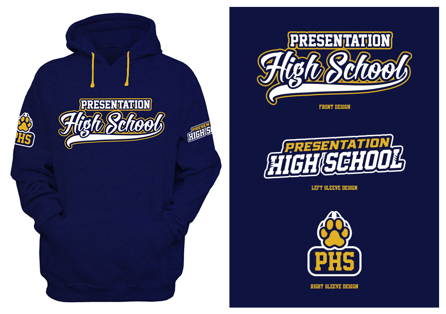 All Girls HIgh school hooded sweatshirt print design