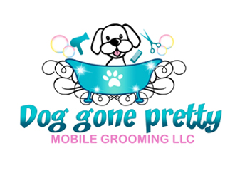 Dog gone pretty mobile grooming LLC logo design by ingepro
