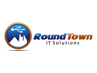 RoundTown IT Solutions logo design by Norsh
