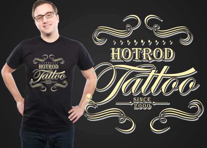 Hotrod Tattoo Shirt logo design by gin464