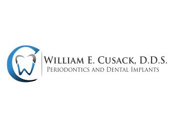 William E. Cusack, D.D.S. logo design by graphica