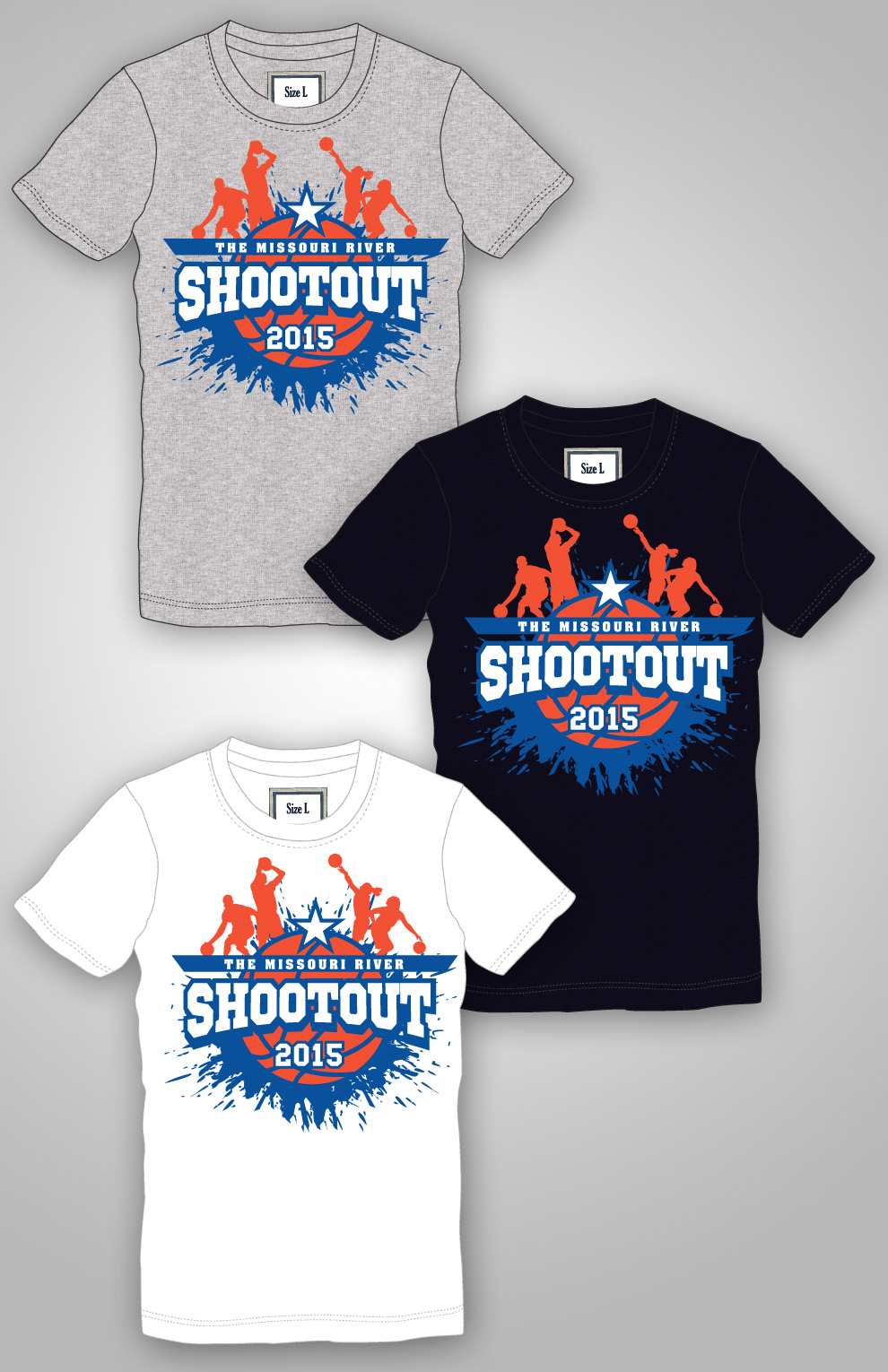 The Missouri River Shootout 2015 Basketball Tournament logo design by jefdefy