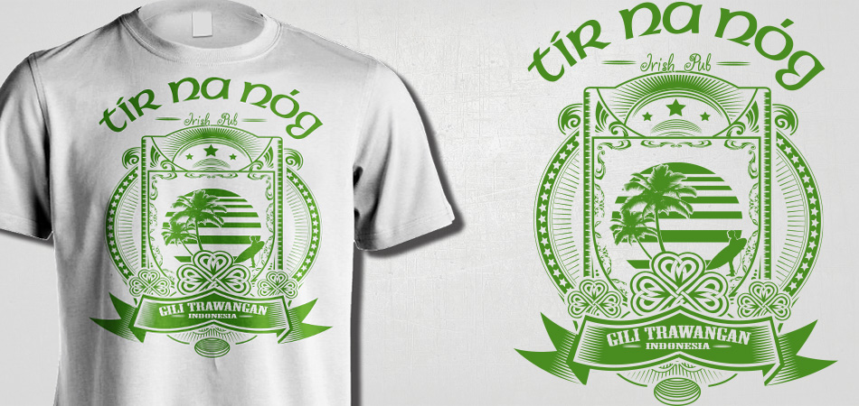 Irish Pub t-shirt from Indonesia logo design by TOTODALUS