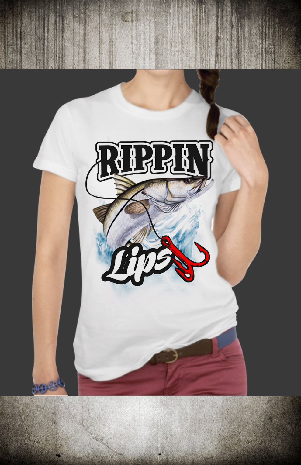 Rippin Lips fish design Logo Design
