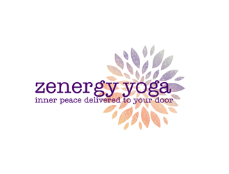 zenergy yoga with the tagline... inner peace delivered to your door logo design by peacock