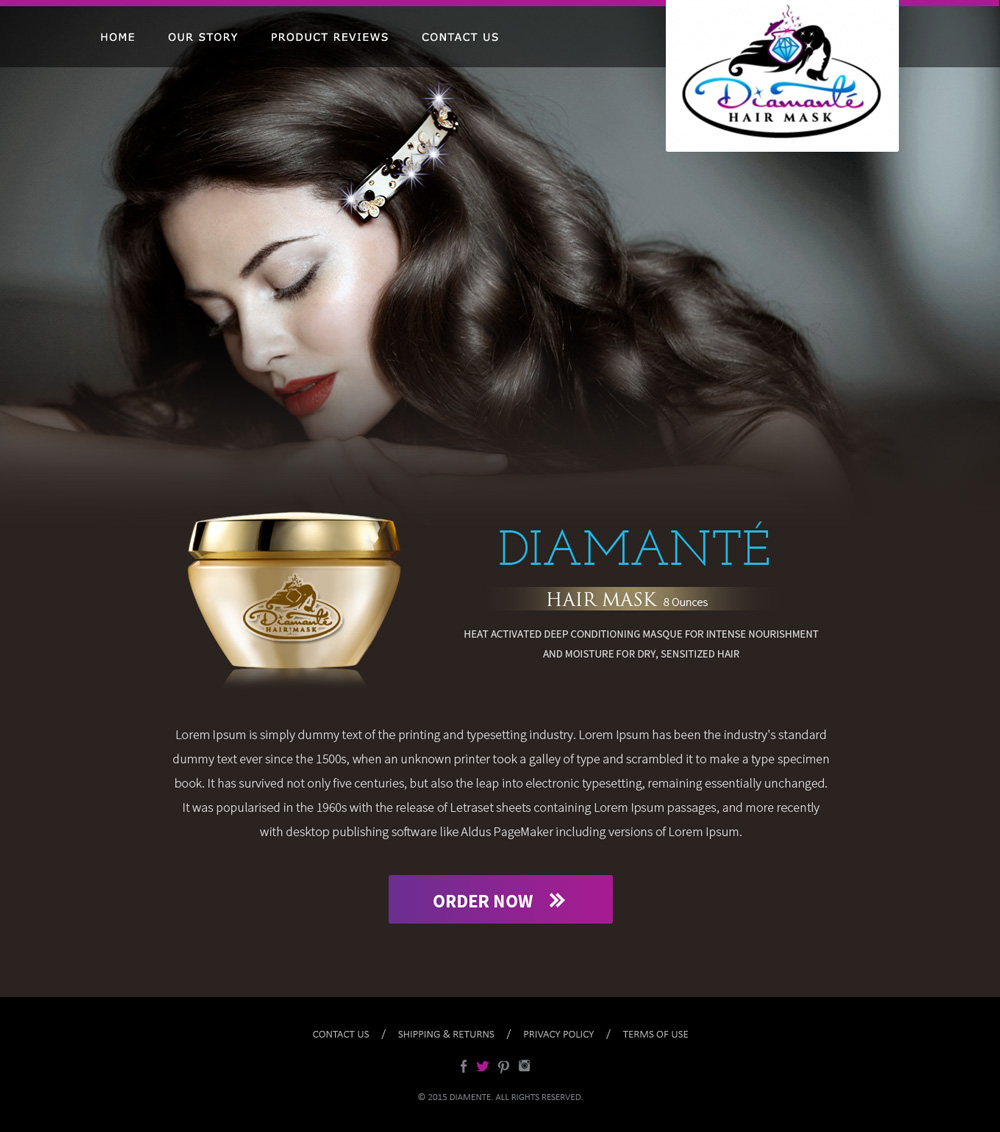 Diamanté hair mask logo design by Foxcody