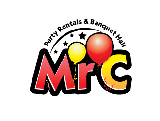 Mr C Party Rentals & Banquet Hall logo design by Webphixo