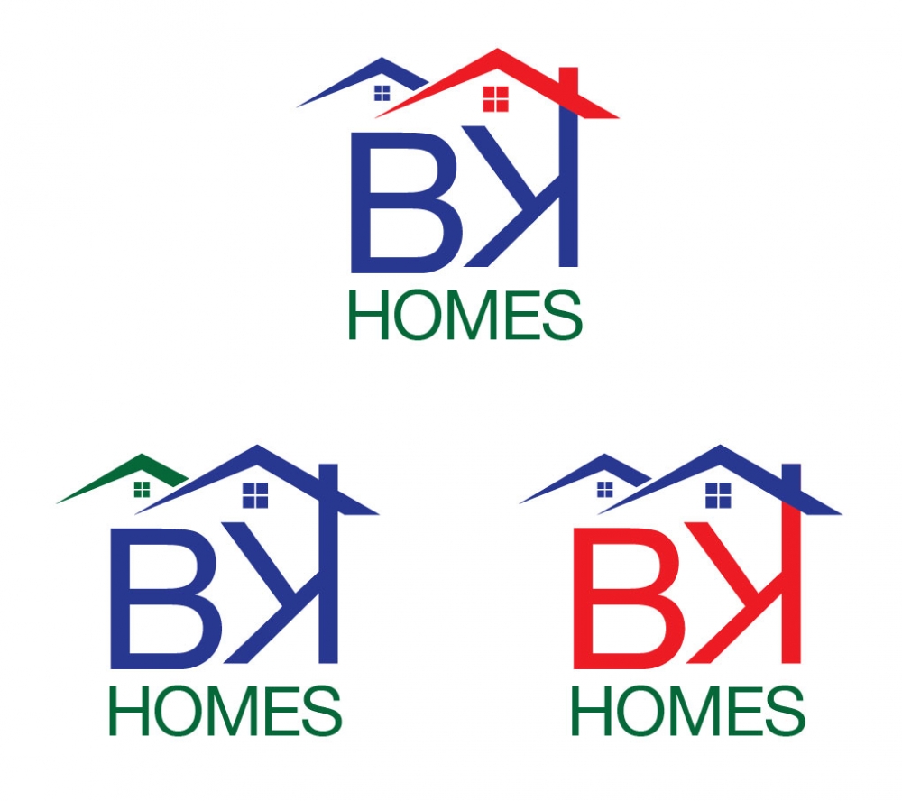 BK Homes or Realty Homes by Bill and Katie Logo Design 48hourslogo