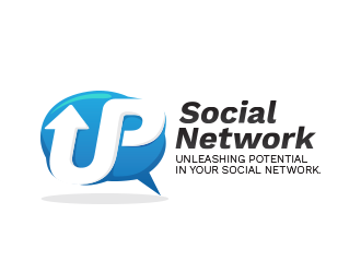 Up Social Network - Unleashing Potential In Your Social Network. Logo Design
