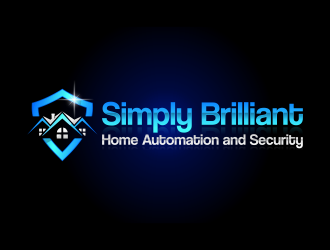 "Simply Brilliant" as the main name with "Home Automation and Security" as the tag line logo design by mocha