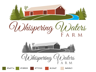 Whispering Waters Farm logo design by araboomb