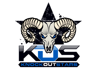 KnockOutStars , Knock Out Stars  or KOS logo design by PRN123