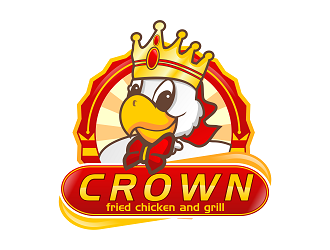 crown fried chicken and grill logo design by Republik