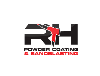 R H Powder Coating & Sandblasting Logo Design
