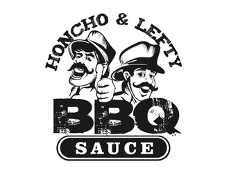 Honcho and Lefty BBQ Sauce logo design by veron