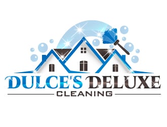 Dulce's deluxe cleaning logo design by SergioLopez