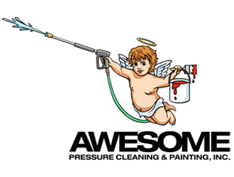 AWESOME PRESSURE CLEANING & PAINTING, INC logo design by GALICHWS