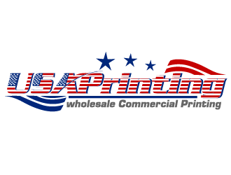 USA Printing and "wholesale Commercial Printing" in small font underneath. logo design by THOR_