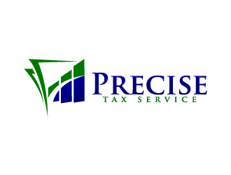 precise tax service   (With or without service} logo design by jaize