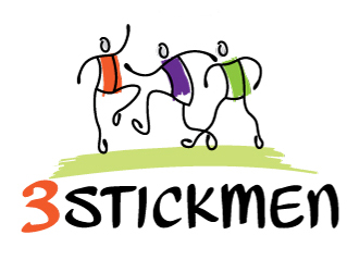 3 STICKMEN logo design by gogo