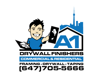 A1 Drywall Finishers logo design by moomoo
