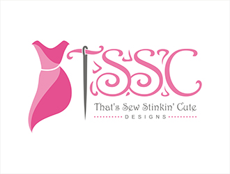 That's Sew Stinkin' Cute Designs logo design by gitzart