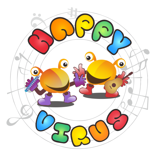happy virus logo design by YONK