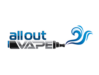 All Out Vape logo design by disenyo