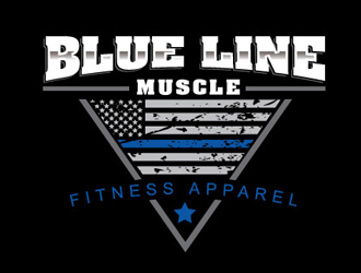 BLUE LINE MUSCLE logo design by gogo