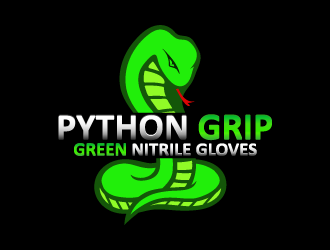 Python Grip - logo should include PYTHON GRIP GREEN NITRILE GLOVE written out and incorporated into the logo. logo design by icenemesys
