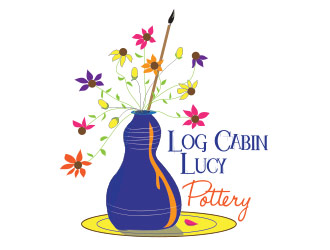 Log Cabin Lucy Pottery logo design by not2shabby