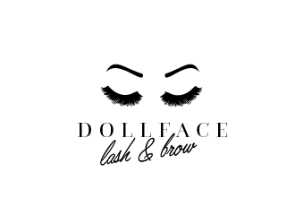 Doll Face Lashes and Brows logo design by Rachel