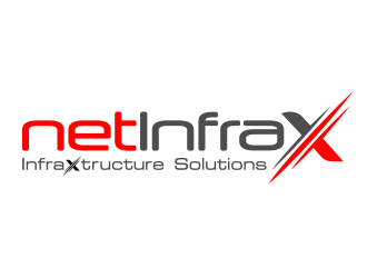 Company Name: netInfraX ; Company Slogan: InfraXtructure Solutions Logo Design