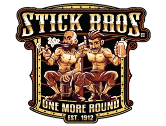 Stick Bros.      ( One more Round) logo design by ZedArts