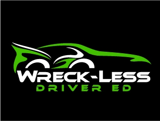 Wreck-Less Driver Ed logo design by Dawnxisoul393